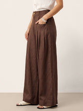 Load image into Gallery viewer, 100% Linen Sculpted Pleat Elasticated Back Relaxed Pants VERIDIANA
