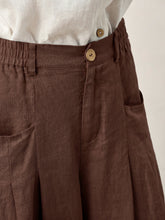 Load image into Gallery viewer, 100% Linen Sculpted Pleat Elasticated Back Relaxed Pants VERIDIANA