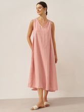 Load image into Gallery viewer, 100% Linen Sleeveless A-Line Maxi Dress TARA