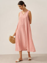 Load image into Gallery viewer, 100% Linen Sleeveless A-Line Maxi Dress TARA