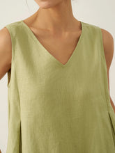 Load image into Gallery viewer, 100% Linen Sleeveless A-Line Maxi Dress TARA