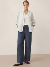 Load image into Gallery viewer, 100% Linen Striped Three-Quarter Sleeve Shirt SKYLAR