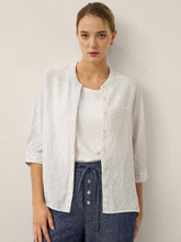 Load image into Gallery viewer, 100% Linen Striped Three-Quarter Sleeve Shirt SKYLAR