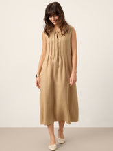 Load image into Gallery viewer, 100% Linen Sleeveless Tie-Neck Pintucked Maxi Dress MILLICENT