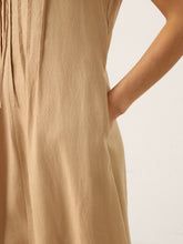 Load image into Gallery viewer, 100% Linen Sleeveless Tie-Neck Pintucked Maxi Dress MILLICENT