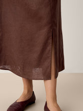 Load image into Gallery viewer, 100% Linen Twist-Waist Slit Skirt LIVANA