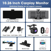 Load image into Gallery viewer, 4K 10.26'' Mirror Dash Cam w/ Carplay & Android Auto