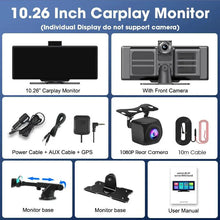 Load image into Gallery viewer, 4K 10.26'' Mirror Dash Cam w/ Carplay & Android Auto