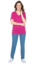 Load image into Gallery viewer, Women's Perfect Short-Sleeve V-Neck Tee Shirt - Cotton blend and Wrinkle Resistant