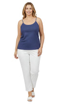 Load image into Gallery viewer, Women's Essential Adjustable Strap Camisole in Soft Cotton Blend Fabric with a built in Shelf Bra