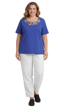 Load image into Gallery viewer, Women's Scalloped Neckline Embellished Tee