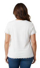 Load image into Gallery viewer, Women's V-neck Short Sleeve Tshirt with A Three Button Placket