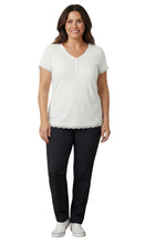 Load image into Gallery viewer, Women's V-neck Short Sleeve Tshirt with A Three Button Placket