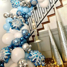 Load image into Gallery viewer, 104pcs Snowflake Ice Snow Metal Balloon For Birthday Party Decor Baby Showers Winter Themed Balloons For Party Wedding and Birthday Boy Party Ballons