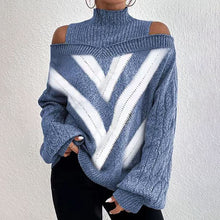 Load image into Gallery viewer, Women’s Elegant Off-Shoulder Turtleneck Sweater — Long Sleeve Knit Top
