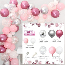 Load image into Gallery viewer, 106pcs Blue Snowflake Birthday Balloon Party Ice Snow Decoration Baby Balloon Winter Christmas New Year Balloons Wedding and Birthday Party