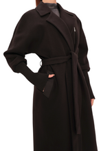 Load image into Gallery viewer, Miru Cashmere Wool Blend Overcoat in Black