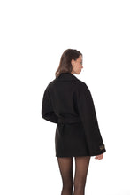 Load image into Gallery viewer, Astoria Midi Cashmere Wool Blend Coat in Black