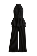 Load image into Gallery viewer, Midnight in Monaco Chiffon Pleated Pant Set