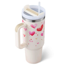 Load image into Gallery viewer, 40 Oz Tumbler With Handle Straw Insulated, Stainless Steel Spill Proof Vacuum Coffee Cup Tumbler With Lid Tapered Mug Gifts For Valentine Lover Suitable For Car Gym Office Travel