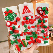 Load image into Gallery viewer, 10pcs Cartoon Christmas Hairpin For Kids Lovely Pom-pom Children Hairpins Christmas Tree Decrative Hair Clips Fashion Hair Accessories For Women