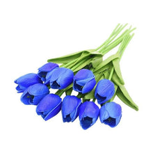 Load image into Gallery viewer, 10PCS PU Fake Tulips Real Touch beautiful and Eligant Flower Real Touch Bouquet For Wedding Decoration Flowers Home Garden Decor