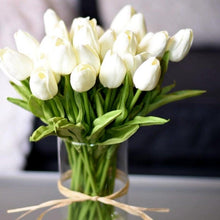 Load image into Gallery viewer, 10PCS PU Fake Tulips Real Touch beautiful and Eligant Flower Real Touch Bouquet For Wedding Decoration Flowers Home Garden Decor