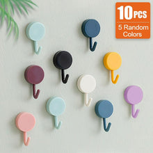 Load image into Gallery viewer, 10PCS Self Adhesive Wall Hook Strong Without Drilling Coat Bag Bathroom Door Kitchen Towel Hanger Hooks Home Storage Accessories Decorative Hooks Entrance Organizers with Self-Adhesive Hooks for Hanging Keys Towels