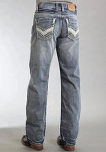 Load image into Gallery viewer, Stetson 1312 Relaxed Fit Jeans with Pieced Back Pocket (Light Wash) - Men's Bootcut Jeans
