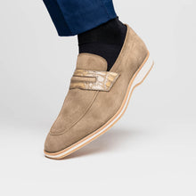 Load image into Gallery viewer, 11-020-TPE MEO 3 Sueded Goatskin Penny Loafer, Taupe