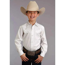 Load image into Gallery viewer, Stetson Pinpoint Oxford (White) - Boy's Western Shirt