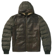 Load image into Gallery viewer, Stetson Novelty Solid Hooded Jacket (Brown) - Men's Leather Jacket