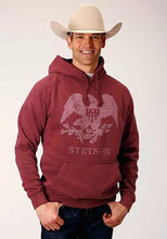 Load image into Gallery viewer, Stetson Eagle 1865 Distressed (Burgundy) - Men's Hoodie Sweatshirt