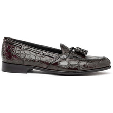 Load image into Gallery viewer, 11-582-NIC FRANCO Crocodile Tassel Loafer, Nicotine