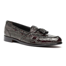 Load image into Gallery viewer, 11-582-NIC FRANCO Crocodile Tassel Loafer, Nicotine