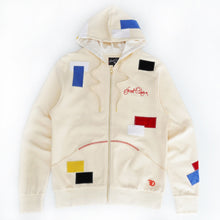 Load image into Gallery viewer, F5715 Frost Patchwork Zip Up Hoodie - Natural