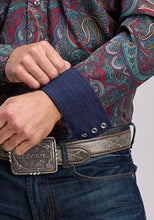 Load image into Gallery viewer, Stetson 3202 Lodge Paisley (Wine) - Men's Western Shirt