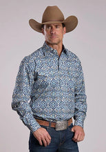 Load image into Gallery viewer, Stetson 2874 Paisley Medallion (Blue) - Men's Western Shirt