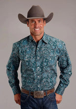 Load image into Gallery viewer, Stetson Forest Paisley (Green) - Men's Western Shirt