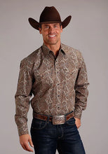 Load image into Gallery viewer, Stetson 1651 Leather Paisley (Brown) - Men's Western Shirt