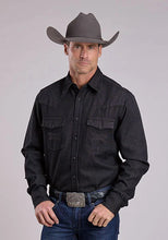 Load image into Gallery viewer, Stetson Solid Denim (Black) - Men's Western Shirt