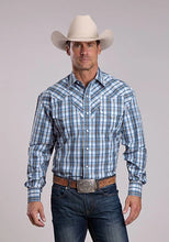 Load image into Gallery viewer, Stetson 2879 Vintage Dobby (Blue) - Men's Western Shirt