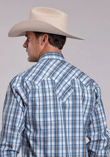 Load image into Gallery viewer, Stetson 2879 Vintage Dobby (Blue) - Men's Western Shirt