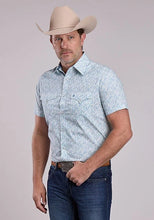 Load image into Gallery viewer, Stetson 3004 Victorian Floral (Blue) - Men's Short Sleeve Shirt
