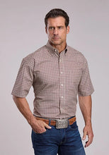 Load image into Gallery viewer, Stetson 2872 Diamond Geo (Red) - Men's Short Sleeve Shirt