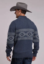 Load image into Gallery viewer, Stetson 3182 Woven Aztec (Blue) - Men's Quarter Zip Sweater