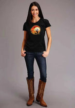 Load image into Gallery viewer, Stetson Cactus and Red Sunset (Black) - Women's Short Sleeve T-Shirt