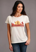 Load image into Gallery viewer, Stetson Cowgirl In Desert (White) - Women's Short Sleeve T-Shirt