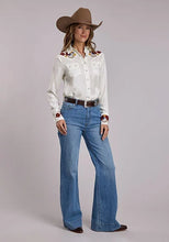 Load image into Gallery viewer, Stetson 3265 Flower Collar (White) - Women's Western Shirt