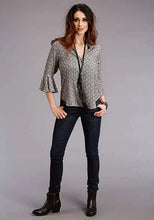 Load image into Gallery viewer, Stetson 2101 Aztec Geo Rounded (Black) - Women's Blouse